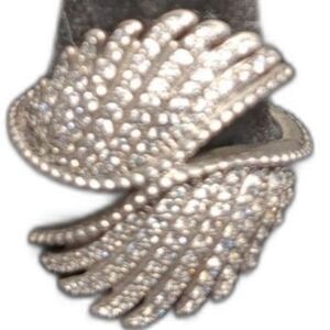 Pandora Majestic Feather 925 Sterling Silver CZ Ring Sz 7  Signed S925 ALE54
